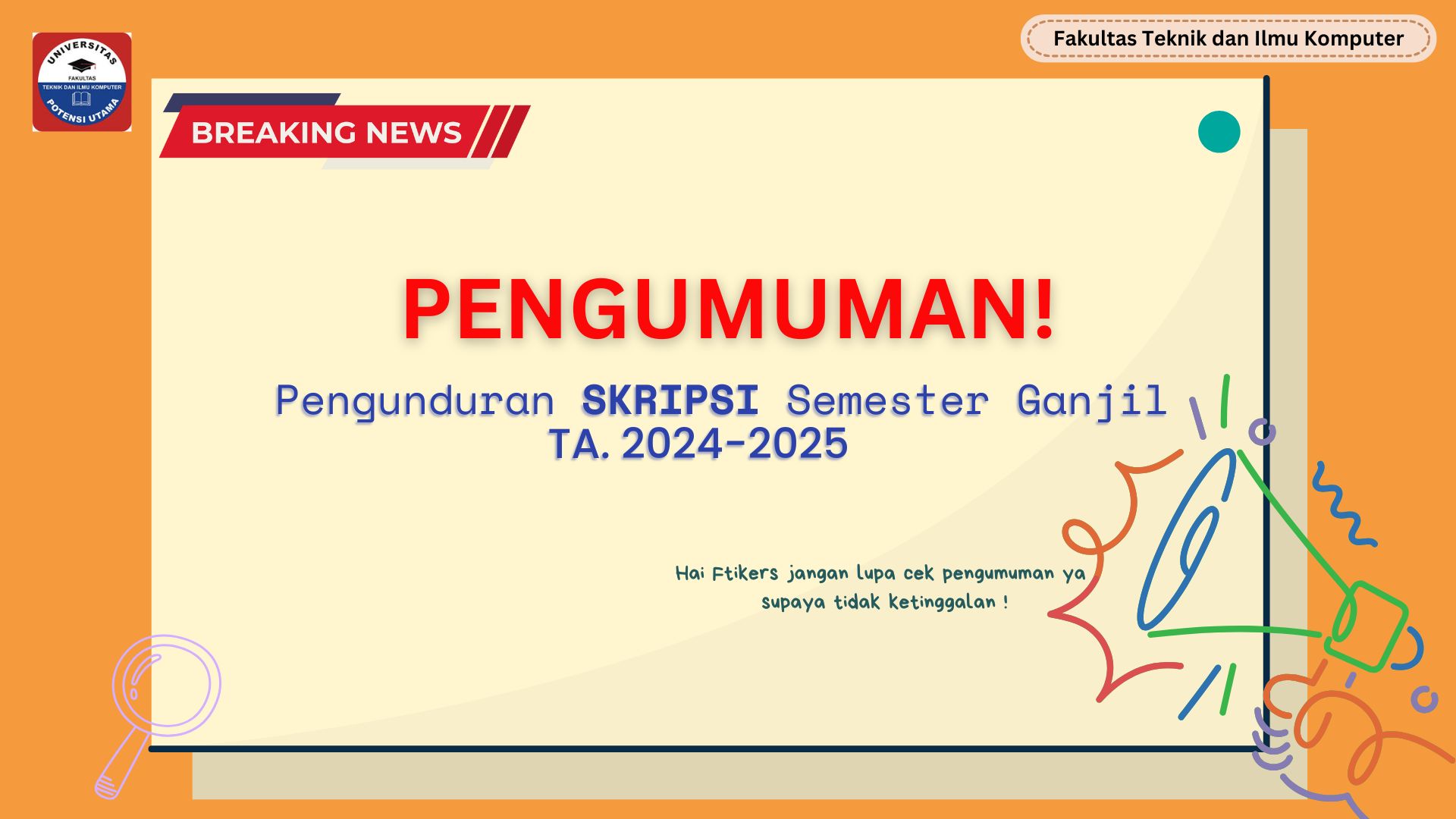 PENGUMUMAN PENGUNDURAN SKRIPSI